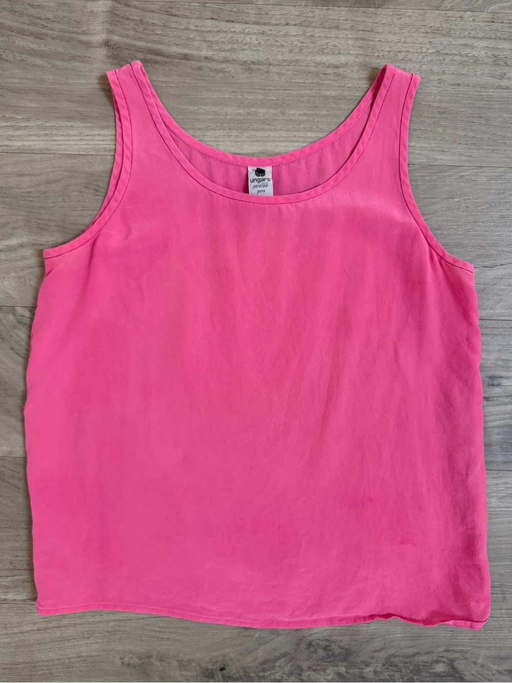 Emanuel Ungaro Bright Pink Sleeveless 100% Silk Tank